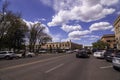 Prescott, Arizona, USA 04/22/2019 Gurley Street in front of the Courthouse Square