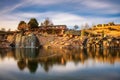 Prescott Lakes sign with an artificial waterfall in Arizona Royalty Free Stock Photo