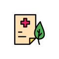 Prescribe paper leaf icon. Simple color with outline vector elements of healing plant icons for ui and ux, website or mobile