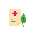 Prescribe paper leaf icon. Simple color vector elements of botanicals icons for ui and ux, website or mobile application