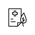 Prescribe paper leaf icon. Simple line, outline vector elements of botanicals icons for ui and ux, website or mobile application