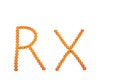 Prescription antidepressant spells RX isolated on white
