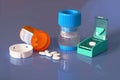 Prescription bottle, pills, pill crusher, splitter