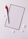 A sheet of paper for doctor`s notes Royalty Free Stock Photo