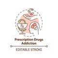 Prescription drugs addiction concept icon