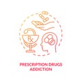 Prescription drugs addiction concept icon