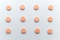 Prescription drugs,medicine of tablets or pills with orange color. Royalty Free Stock Photo