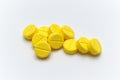 Prescription drugs,medicine of tablets or pills with yellow color. Royalty Free Stock Photo