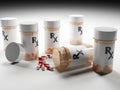 Prescription Medication Bottles with Pills Royalty Free Stock Photo