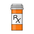 Isolated prescription pill bottle with cap illustration on white background