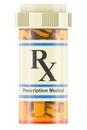 Prescription Pill Bottle. Medical bottle with drugs, 3D rendering