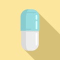 Prescription pill pill icon, flat style