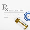 Prescription, pills and stethoscope Royalty Free Stock Photo