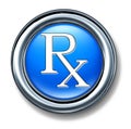 Prescription rx blue buton