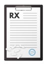 Prescription rx medical pad and pharmacy drug pills, realistic 3d medicine paper blank Royalty Free Stock Photo