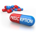 Prescription Word Pills Capsules Prescribed Medicine Treatment