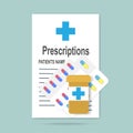 Prescriptions and pills icon. Royalty Free Stock Photo