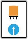 Prescriptive sign `Direction of movement of vehicles with dangerous goods.` Russia