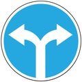 Prescriptive sign `Move right or left.` Russia