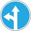 Prescriptive sign `Move straight or left.` Russia