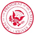 Presedent Seal Red Ruber Ink Stamp Royalty Free Stock Photo