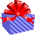 Present box and big red bow