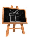 Present box on blackboard Royalty Free Stock Photo