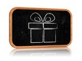 Present box on blackboard banner Royalty Free Stock Photo