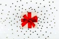 Present box with red bow Royalty Free Stock Photo