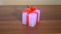 Present box with red and wood background 7