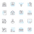 Present-day teaching linear icons set. Technology, Assessment, Differentiation, Collaboration, Inclusion, Innovation