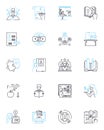 Present-day teaching linear icons set. Technology, Assessment, Differentiation, Collaboration, Inclusion, Innovation