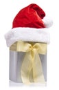 Present decorated with ribbon and jelly bag cap Royalty Free Stock Photo