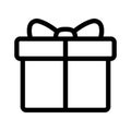 Present gift box icon. Vector isolated elements. Christmas gift icon illustration vector symbol. Surprise present design. Royalty Free Stock Photo