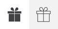 Present gift boxline in Thin line black color. flat simple vector symbols illustration Royalty Free Stock Photo
