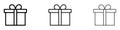 Present gift boxline in Thin line black color. flat simple vector symbols illustration Royalty Free Stock Photo