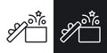 Present gift boxline in Thin line black color. flat simple vector symbols illustration Royalty Free Stock Photo