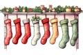 Socks christmas celebration stockings holiday present red gift decorative winter