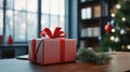 present gift on desk Royalty Free Stock Photo