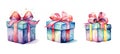 present happy gift box ai generated watercolor