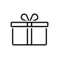 Black line icon for Present, surprise and package Royalty Free Stock Photo