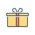 Color illustration icon for Present, surprise and package Royalty Free Stock Photo
