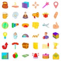 Present icons set, cartoon style Royalty Free Stock Photo