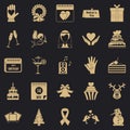 Present icons set, simple style