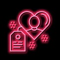 present with label for love human neon glow icon illustration