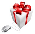 Present mouse internet gift shopping Royalty Free Stock Photo