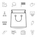 Present shopping bag icon. Detailed set of web icons and signs. Premium graphic design. One of the collection icons for websites, Royalty Free Stock Photo