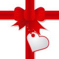 Present Valentine's day with red bow Royalty Free Stock Photo