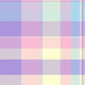 Present vector fabric background, string texture pattern tartan. Iconic seamless check plaid textile in indigo and light colors