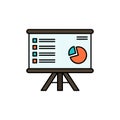 Presentation, Analytics, Business, Chart, Graph, Marketing, Report  Flat Color Icon. Vector icon banner Template Royalty Free Stock Photo